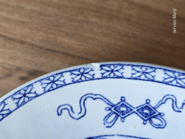Potiche blauw Petrus Regout ovale schaal 34,5 cm