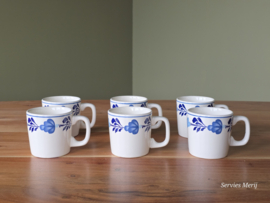 Royal Boch Boerenbont blauw Boerenblauw set 6x mok met oor Roeland 0,2 ltr