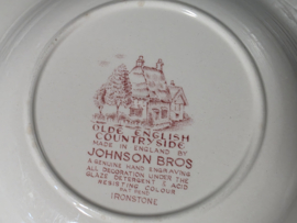 Engels rood Johnson Bros Olde English Countryside set 6x diep bord 22,5 cm