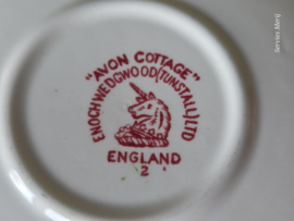 Engels rood Enoch Wedgwood Avon Cottage set 2x kop en schotel