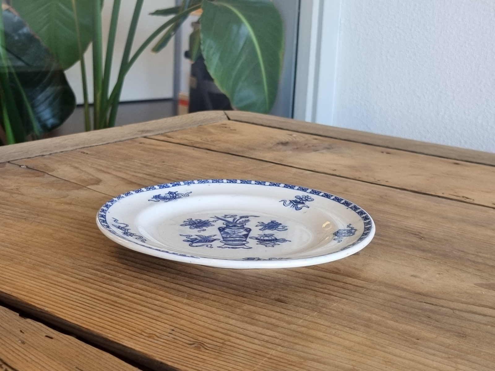 Potiche blauw Petrus Regout Bordje 16 cm