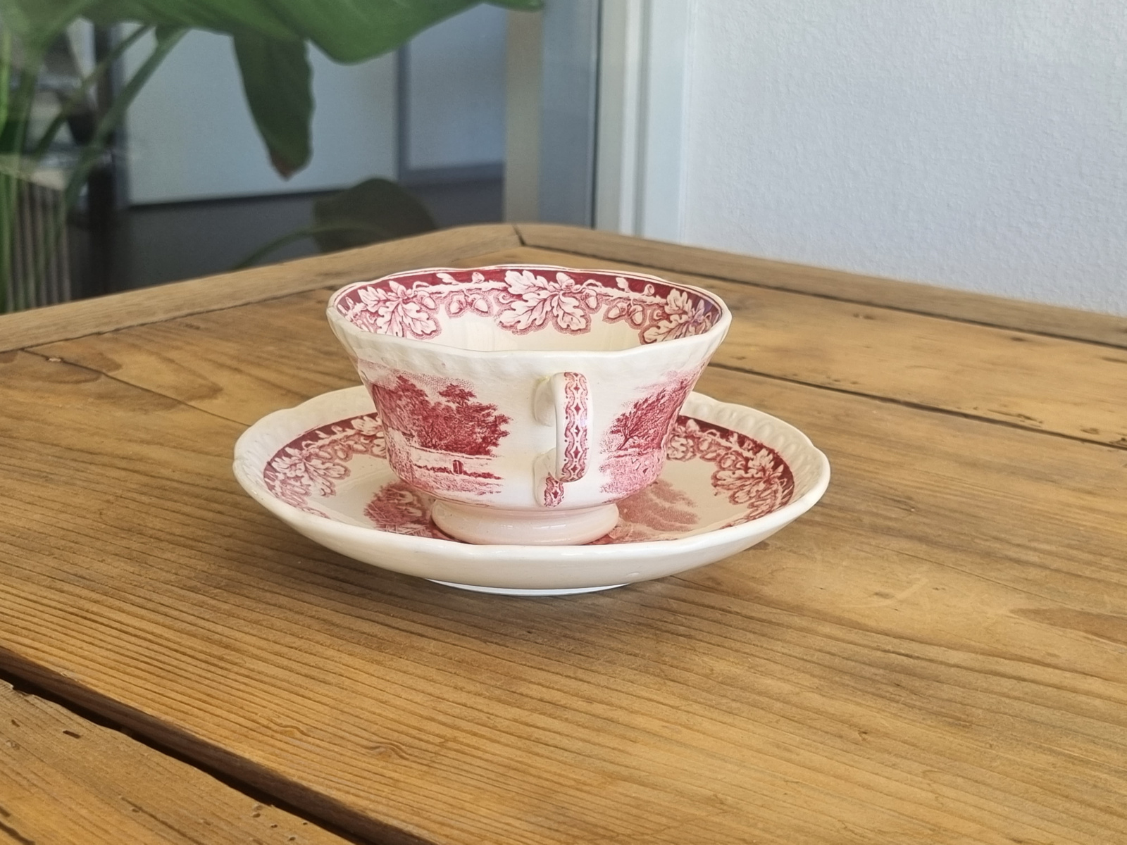 Boerenhoeve Rood Societe Ceramique kop en schotel