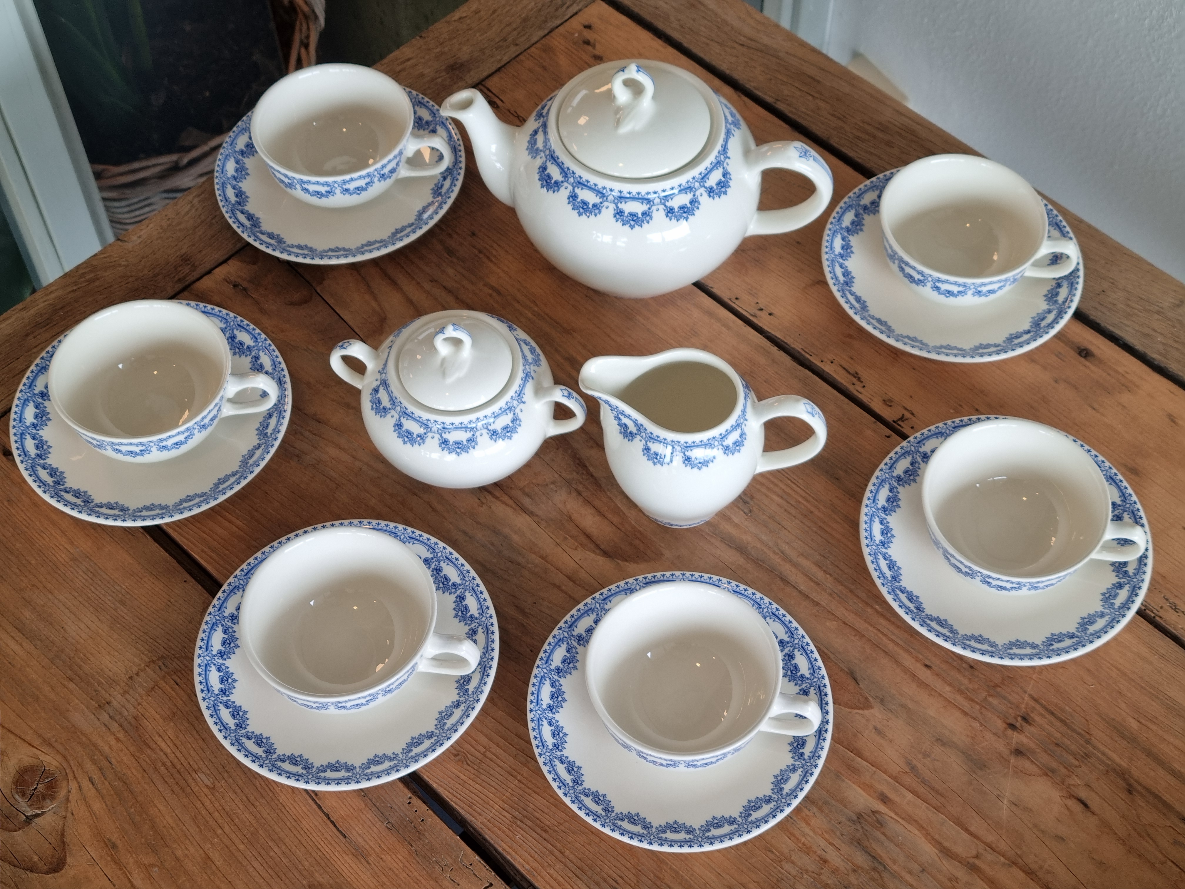 Boch Belgium Carlotta blauw theeservies 6-persoons