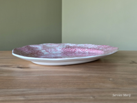 Engels rood Enoch Wedgwood Dickens Coaching Days ovale schaal 36 cm