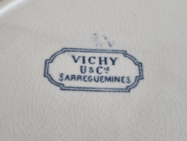 Sarreguemines Vichy serveerbord pannenkoekenbord 26,5 cm