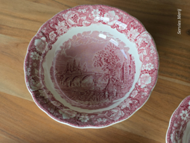 Engels rood Palissy Thames River Scenes Set 4x schalen