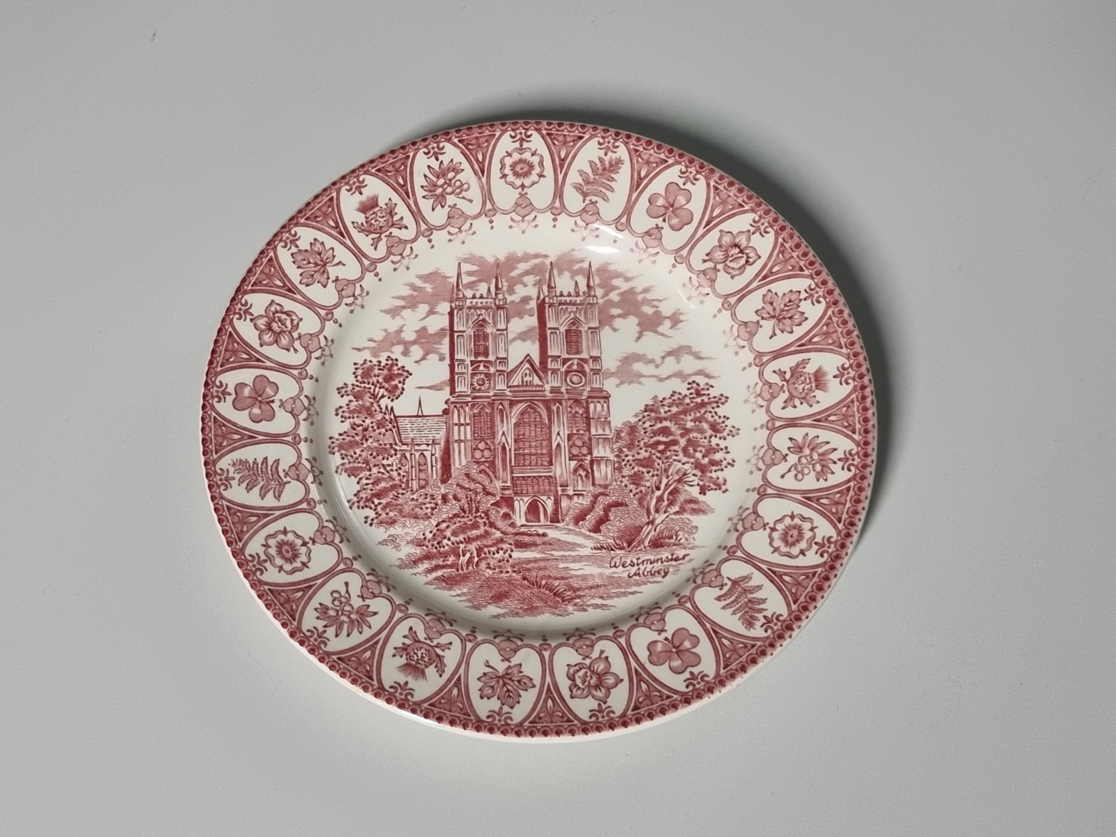 Engels rood Broadhurst Westminster Abbey Ontbijtbordje 20 cm