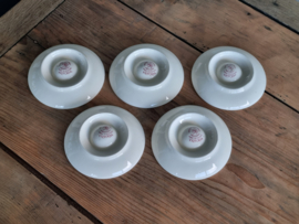 Victoria Rood Societe Ceramique set 5x Eierdop model Barneveld (wit)