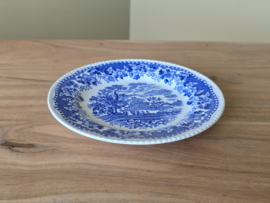 Engels blauw Woods Burslem England Seaforth ontbijtbordje 20 cm