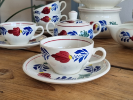 Boerenbont Boch Theeservies model Zeeland 8 personen (groen stempel)
