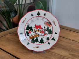 Engels Mason's Christmas Village 1983 Kerstservies Ontbijtbordje 20 cm