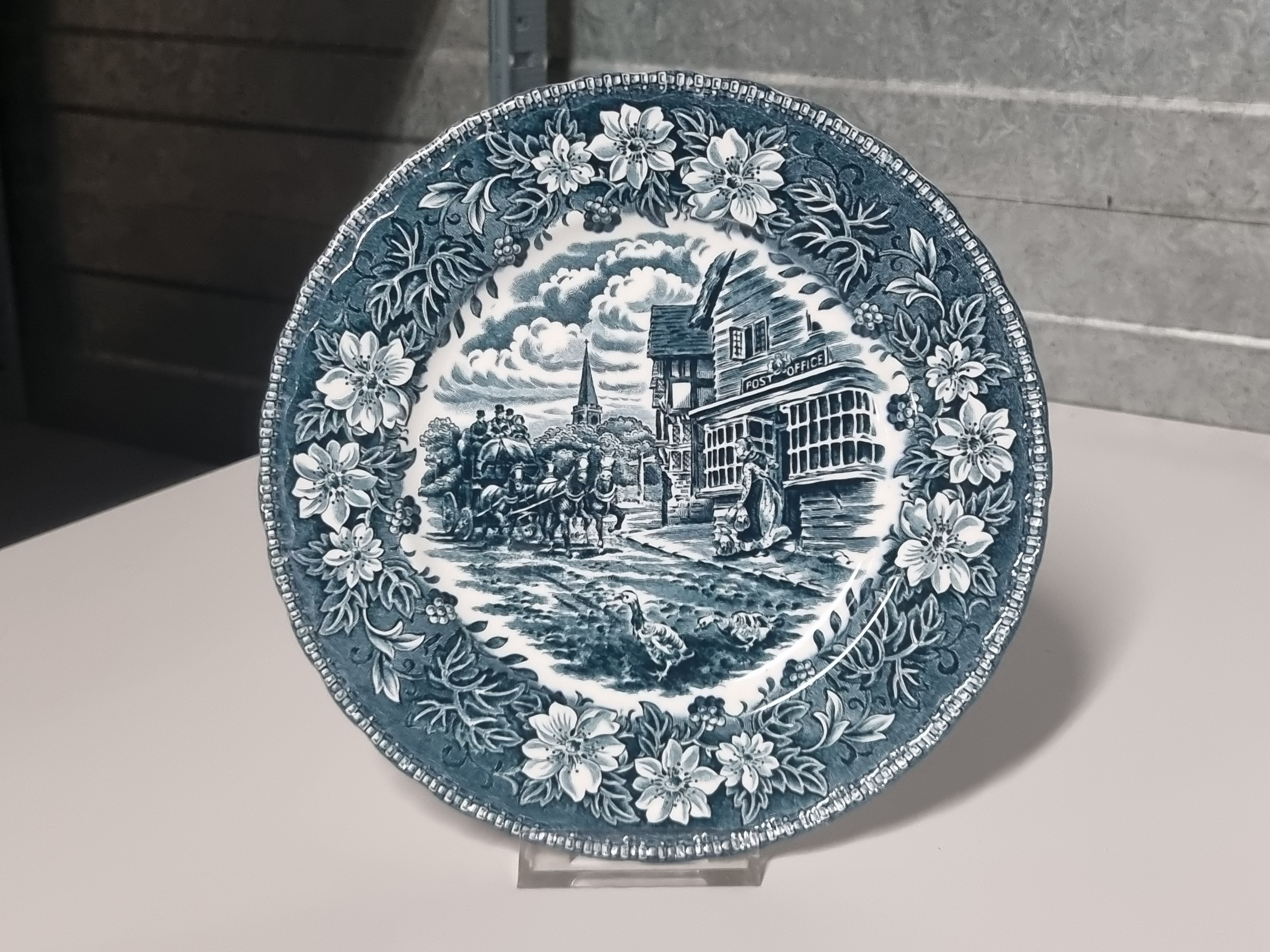 Engels groen/petrol Royal Tudor Ware Coaching Taverns ontbijtbord 20 cm