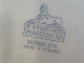 Regout wit Broodschaal Broodschuit met blauwe rand van Hotelporselein