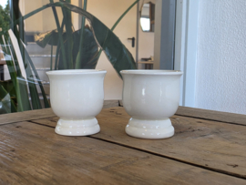 Societe Ceramique set 2x eierdopje laag model wit