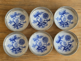 Zwiebelmuster onbekend merk Set 6x Onderzetter 7,5 cm