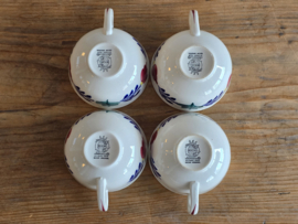 Boerenbont Boch set 4x thee kop en schotel (klein model, rond oortje)