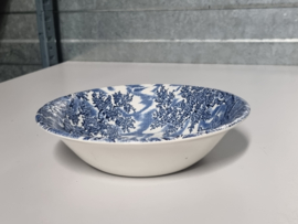 Verkocht = Engels blauw The Hunter by Myott rond schaaltje 16 cm