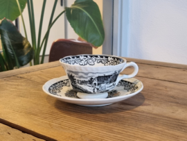 Boerenhoeve Zwart Societe Ceramique kop en schotel