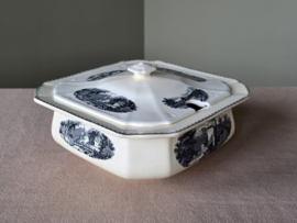 Landschap Zwart Societe Ceramique Soepterrine (hoekig model)