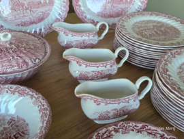 Engels rood Jachtservies Myott's Country Life Eetservies 24 persoons