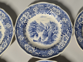 Villeroy en Boch Burgenland blauw set 6x diep bord 25 cm
