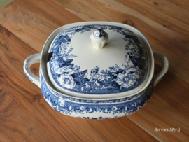 Balmoral Regout Royal Sphinx petrol blauw dekschaal terrine 2,75 liter