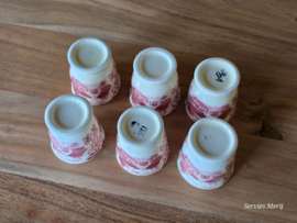 Boerenhoeve Rood Societe Ceramique set 6x eierdopje