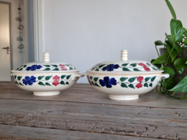 Boerenbont 418 Societe Ceramique set 2x Dekschaal-Terrine (wit)