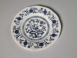 Engels blauw Enoch Wedgwood Blue Onion plat dinerbord 25 cm