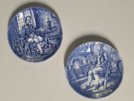 Engels blauw  Enoch Wedgwood blauw set 2x Bordje 10,5 cm of als Theezakjeslegger