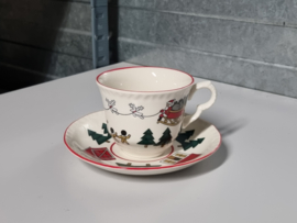 Engels Mason's Christmas Village 1796 Kerstservies Thee Kop en schotel 8,5 cm