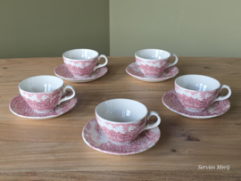 Engels rood Meakin Coaching Days set 5x kop en schotel