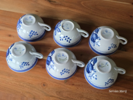 Royal Copenhagen Tranquebar Trankebar set 6x kop en schotel 10 cm