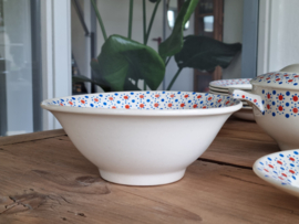 Nimy Belgium rood blauw stipje compleet vintage Kinderservies