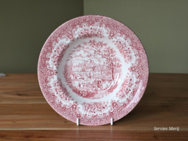 Engels rood English Ironstone Tableware River Scenes diep bord 22,5 cm