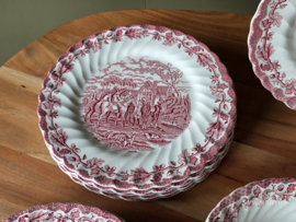 Engels rood Jachtservies Myott's Country Life Eetservies 6 personen