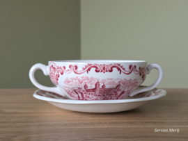 Engels rood Enoch Wedgwood Royal Homes Of Britain soepkom met schotel