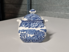 Engels blauw Enoch Wedgwood Woodland Suikerpot (groter model)