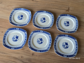 Societe Ceramique Butterflij model Art-Deco set 6x Gebaksbordje