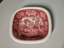 Villeroy en Boch Rusticana rood hoge vierkante schaal 24 cm