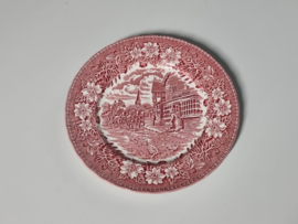 Engels rood Coaching Taverns Royal Tudor Ware Staffordshire set 6x Ontbijtbordje 20 cm