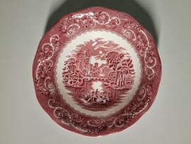 Engels rood English Ironstone Tableware River Scenes hoge ronde schaal 24,5 cm