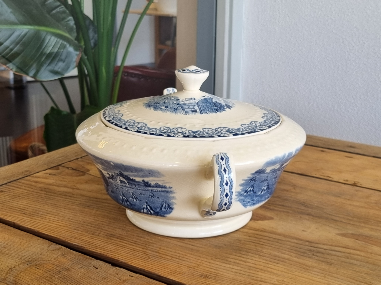 Boerenhoeve blauw Societe Ceramique Dekschaal Terrine