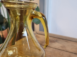 Glas Vintage Waterkan Okergeel 23 cm