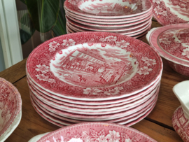 Engels rood Royal Tudor Ware Coaching Taverns Eetservies 20-persoons