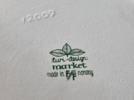 Vintage groen Figgjo Flint Turi Design Market Norway Peper- en Zoutstel op Serveerbordje