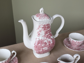 Engels rood The Hunter by Myott Koffie Theeservies 4-personen