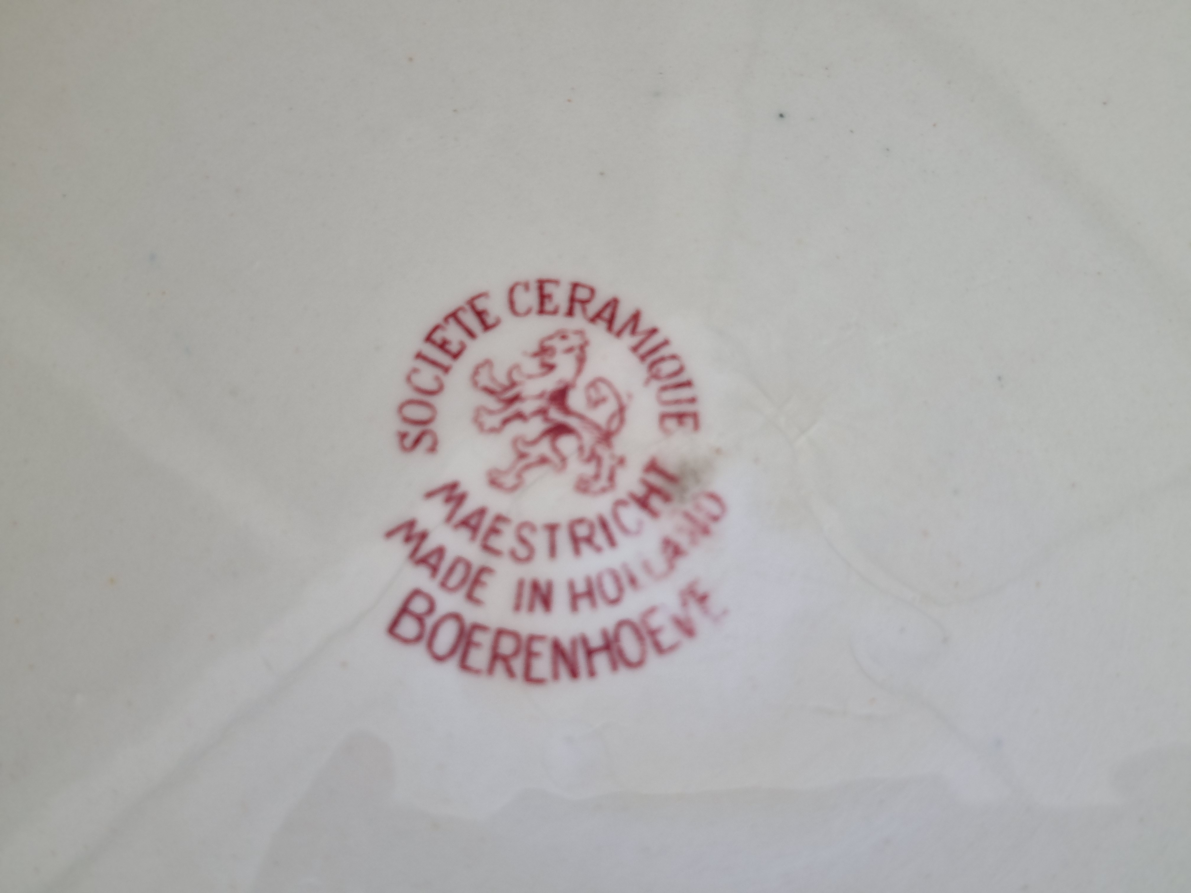Boerenhoeve Rood Societe Ceramique gebakstel 6 persoons