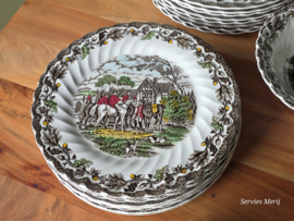 Engels bruin ingekleurd Jachtservies Myott's Country Life Eetservies 8 personen