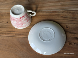 Engels rood English Ironstone Tableware EIT kop en schotel (paard en wagen)